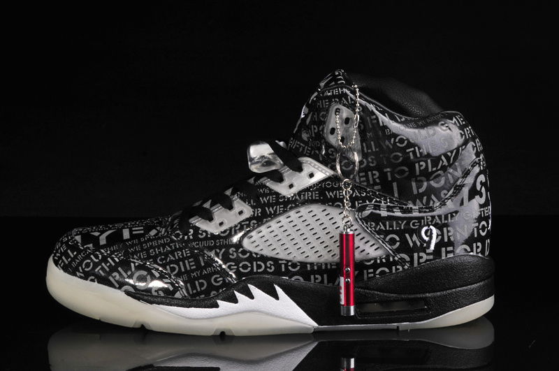 Air Jordan 5 Mens Shoes Black/White Online